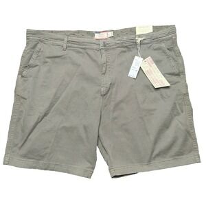 American Threads Men Size 44 Gray Garment Dye Cotton Stretch 9" Shorts  NEW